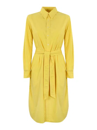 Polo Ralph Lauren Shirt Dress With Pony Logo In Yellow