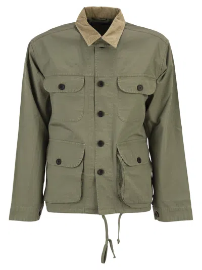Polo Ralph Lauren Shirt Jacket In Cotton Canvas In Green