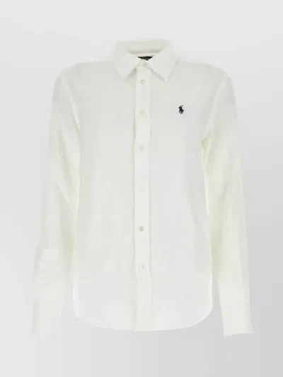 Polo Ralph Lauren Shirt Linen Collar Button-down In White