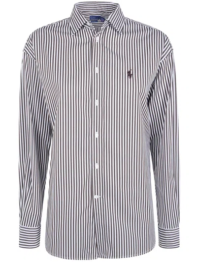 Polo Ralph Lauren Long Sleeves Blouse In Gray