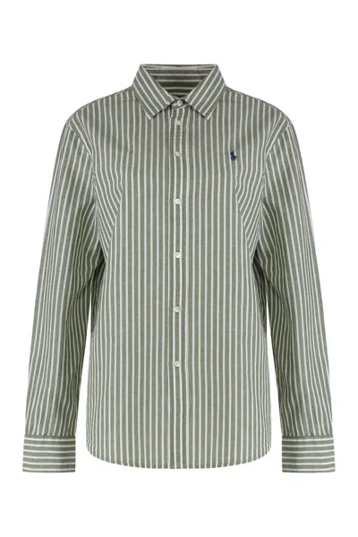 Polo Ralph Lauren Shirt Made Of Cotton And Linen In Green