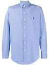 Polo Ralph Lauren Shirt Mens Blue Cotton Slim Fit Long Sleeve Button-down Mxx182