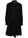 Polo Ralph Lauren Womens Black Logo-embroidered Tie-waist Cotton-poplin Midi Dress In Schwarz