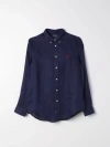 Polo Ralph Lauren Boy's Linen Long-sleeve Button-front Shirt. Size 2-7 In Navy