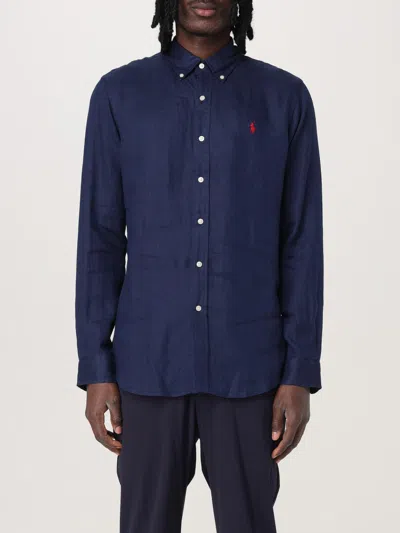 Polo Ralph Lauren Classic Fit Linen-cotton Shirt In Newport Navy