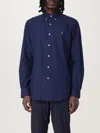 Polo Ralph Lauren Blue Shirt With Button-down Collar And Pony Embroidery On The Front In Blue
