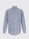 Polo Ralph Lauren Button-down Collar Striped Design Shirt In Blue