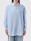 Polo Ralph Lauren Striped Oversized Oxford Shirt With Chest Pocket In Blue