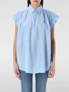 Polo Ralph Lauren Sleeveless Linen Popover Shirt In Blau