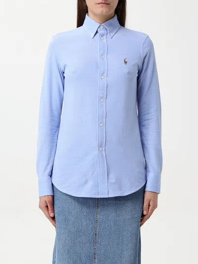 POLO RALPH LAUREN SHIRT POLO RALPH LAUREN WOMAN COLOR GNAWED BLUE,G46255011