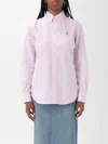Polo Ralph Lauren Striped Cotton Shirt In Pink