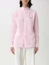Polo Ralph Lauren Embroidered-logo Button-down Shirt In Pink