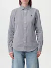 Polo Ralph Lauren Striped Long Sleeve Button-down Top In Red