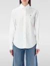 Polo Ralph Lauren Womens Logo-embroidered Short-sleeve Linen Shirt White Xs In White