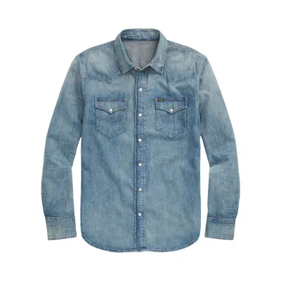 Pre-owned Polo Ralph Lauren Shirt 'rl Western' | Blue | Men's Size S