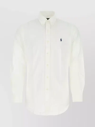 Polo Ralph Lauren Shirt Stretch Cotton Collar Button-down In Neutral