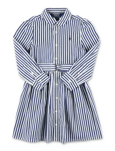 Polo Ralph Lauren Kids' Shirt Stripe Dress In Navy