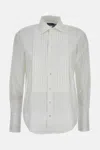 Polo Ralph Lauren Long-sleeved Curved Hem Shirt In White