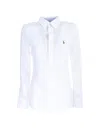 Polo Ralph Lauren White Heidi Skinny Long Sleeve Shirt In White