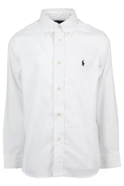 Polo Ralph Lauren Kids' Cotton Mesh Polo Shirt In White