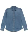 Polo Ralph Lauren Long Sleeve Button Front Shirt In Blue