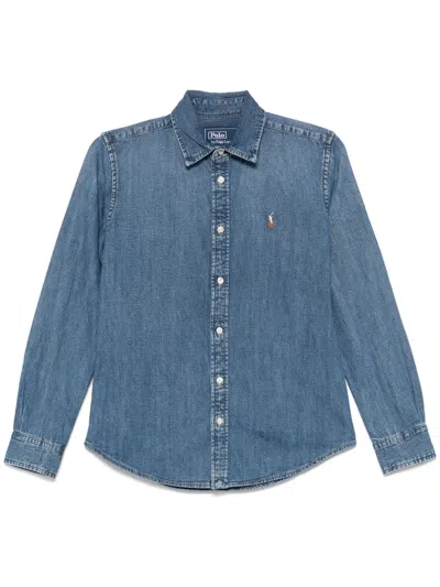 Polo Ralph Lauren Shirt With Logo In Blue