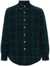 Polo Ralph Lauren Button-down Collar Logo-embroidered Checked Brushed-cotton Oxford Shirt In Green