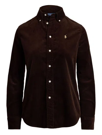 Polo Ralph Lauren Shirt With Logo In Brown