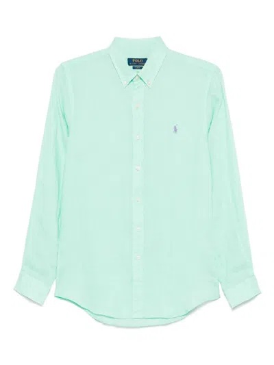 Polo Ralph Lauren Long Sleeve Sport Shirt In Green