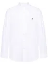 Polo Ralph Lauren Long-sleeve Button-up Shirt With Pointed Collar And Embroidered Logo In White