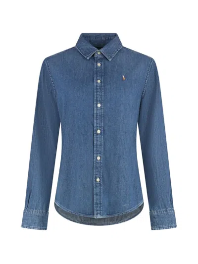 Polo Ralph Lauren Shirt With Polo Pony Embroidery In Blue