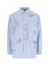 Polo Ralph Lauren Casual Shirt With Graphic Print And Chest Pocket In Blue