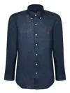 Polo Ralph Lauren Mens Navy Long-sleeved Garment-dyed Custom-fit Cotton Oxford Shirt Xl In Blue