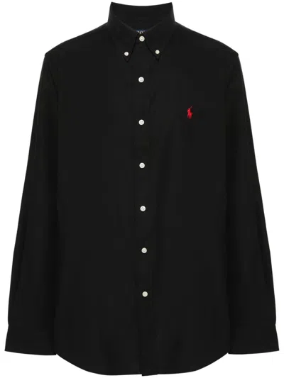 Polo Ralph Lauren Classic Fit Solid Black Linen Button-down Shirt