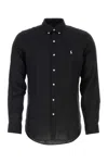 Polo Ralph Lauren Camicia In Oxford Nero Uomo In Black
