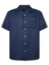 Polo Ralph Lauren Classic Fit Linen Camp Shirt Man Shirt Navy Blue Size L Linen In Blue