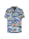 Polo Ralph Lauren Short Sleeve Tropical Print Lightweight Shirt In Blue