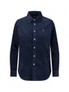 Polo Ralph Lauren Shirt With Long Sleeves And Collared Neckline In Blue