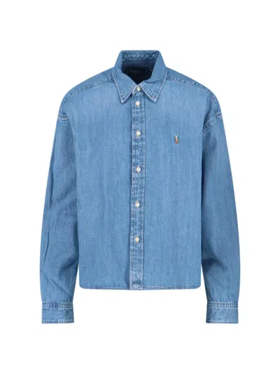 Polo Ralph Lauren Denim Logo Shirt In Blue