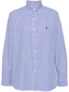 Polo Ralph Lauren Button-down Collar Striped Pattern Long Sleeves Shirt In Blue
