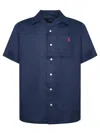 Polo Ralph Lauren Classic Fit Linen Camp Shirt Man Shirt Navy Blue Size L Linen In Blue