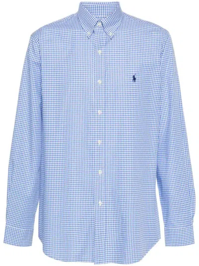 Polo Ralph Lauren Slim Fit Checked Stretch Poplin Shirt In Blue