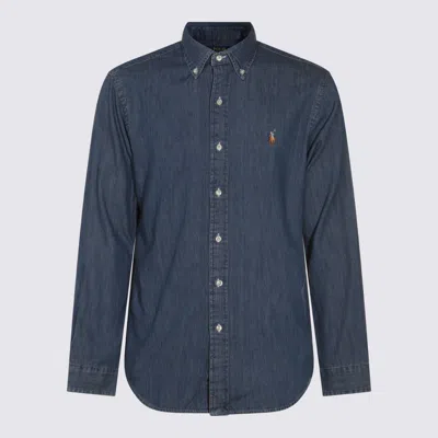 Polo Ralph Lauren Cotton Denim Sport Shirt With Mother-of-pearl Buttons In Blue