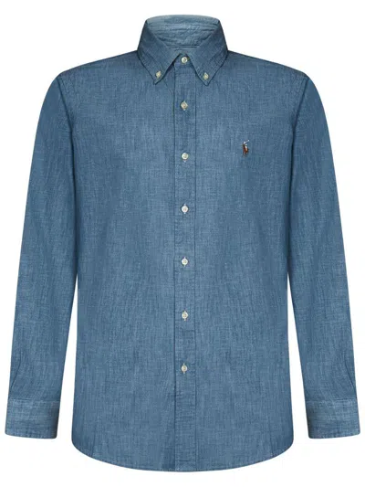 Polo Ralph Lauren Custom Fit Shirt In Chmbry Blu