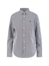 Polo Ralph Lauren Logo Striped Shirt In Gray