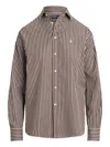 Polo Ralph Lauren Striped Cotton Poplin Blouse With Pointed Collar And Iconic Logo In Multi