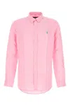 Polo Ralph Lauren Linen Shirt Custom Fit Collar Sleeves In Pink