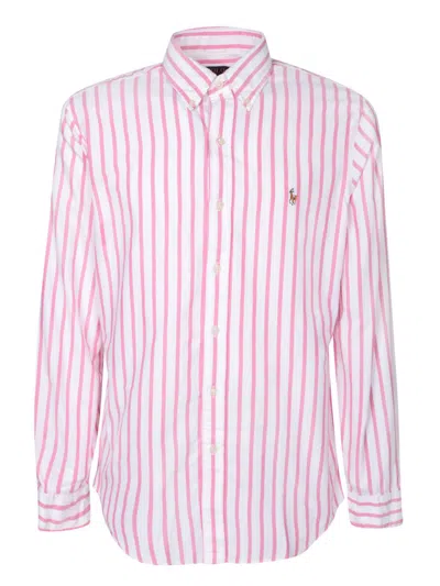 Polo Ralph Lauren Logo-embroidered Striped Shirt In Rosa