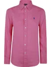 Polo Ralph Lauren Fuchsia Linen Shirt In Purple