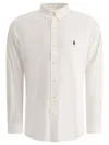Polo Ralph Lauren White Shirt With Button-down Colllar And Pony Embroidery On The Front In White